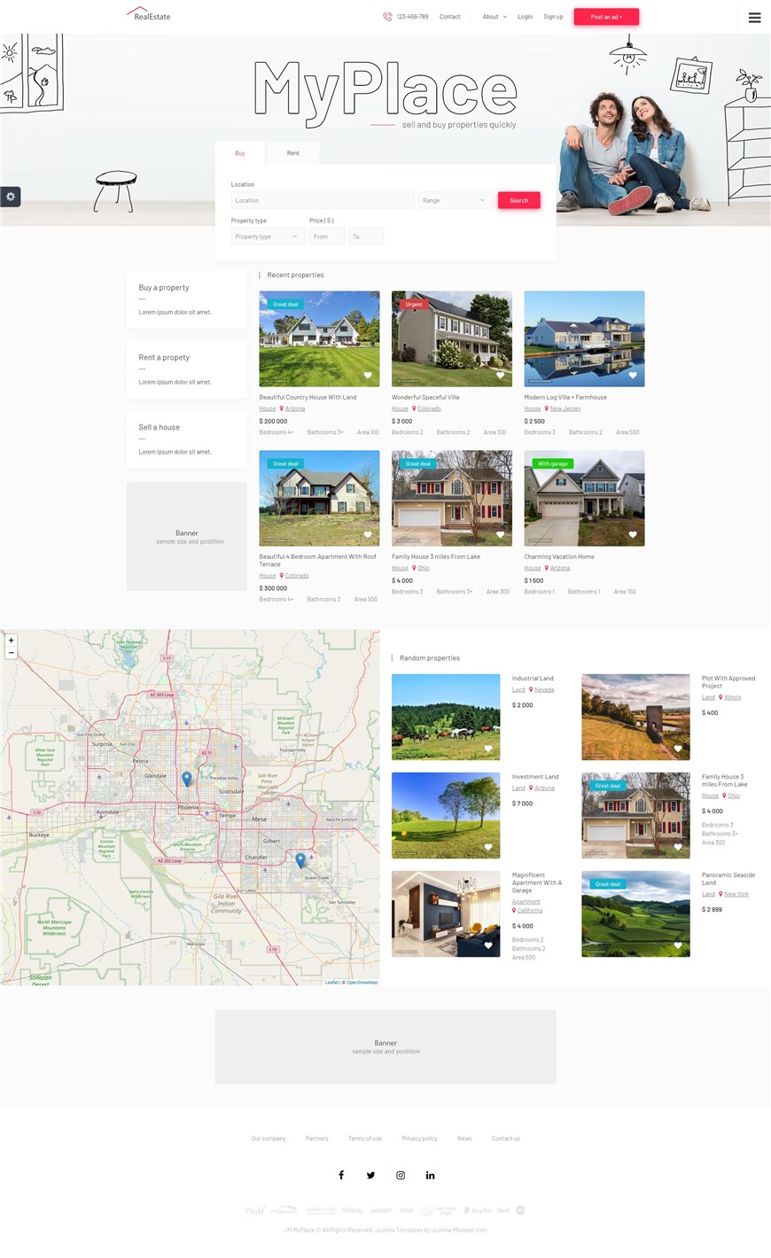 MyPlace - new real estate classifieds Joomla template