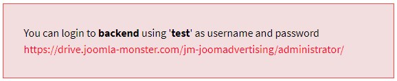 backend access joomla template