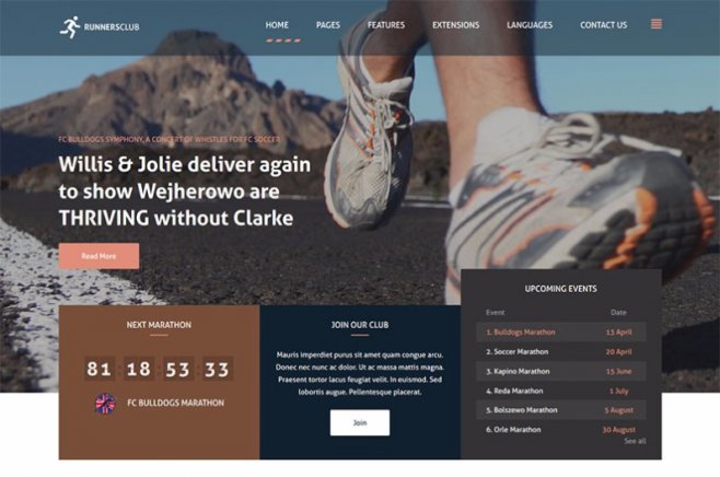 running joomla template