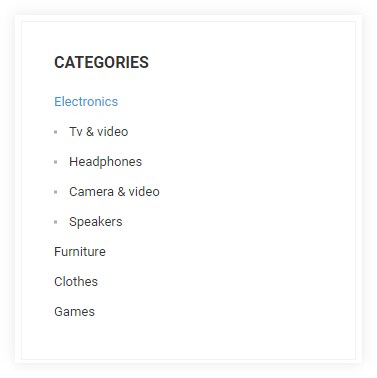 eCommerce category tree