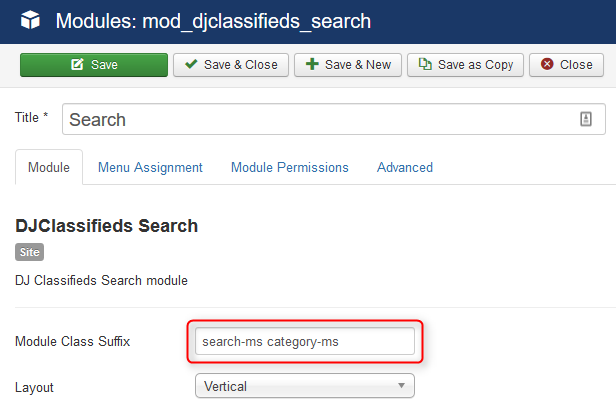 DJ-Classifieds Search Module
