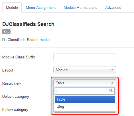  Search results view DJ-Classifieds Search Module