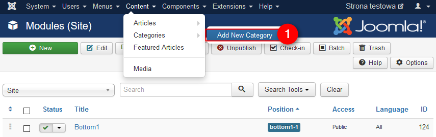 How to create Joomla article category?