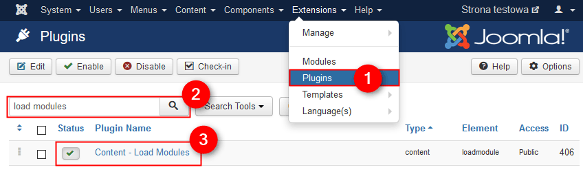 Content Load Modules Joomla plugin