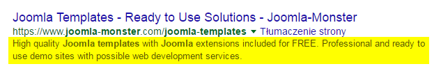 meta description snippet