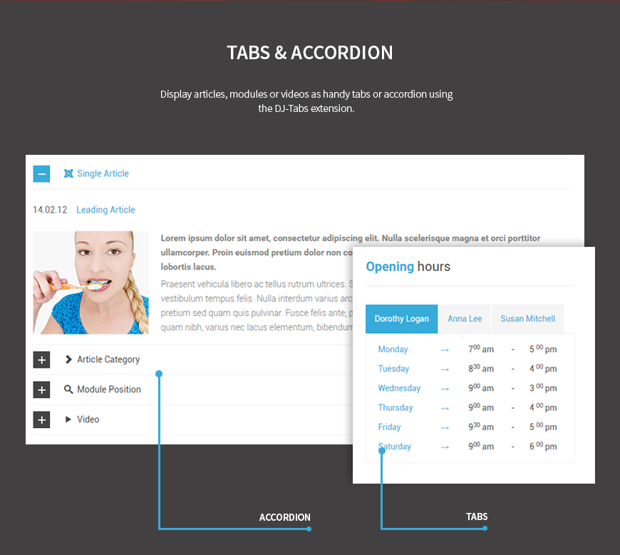 tabs and accordion