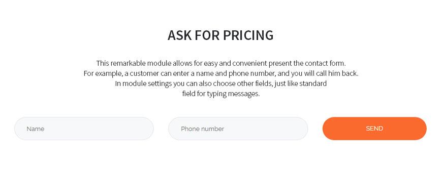 ask for pricing