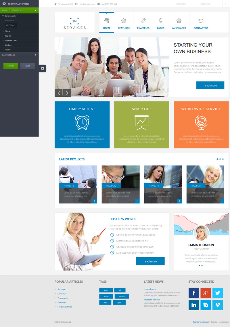 theme customize Joomla