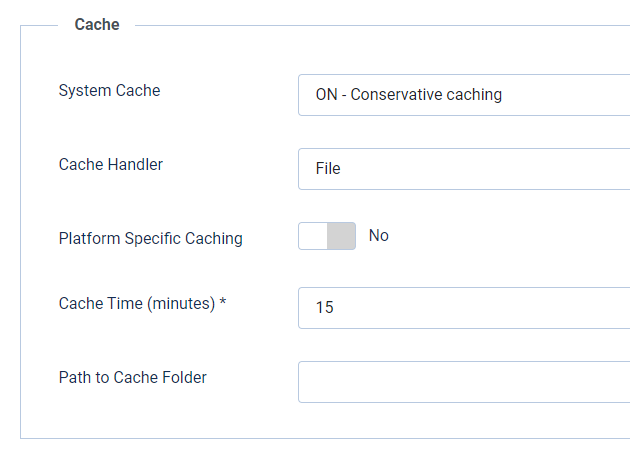 enable the cache in SEO Joomla settings